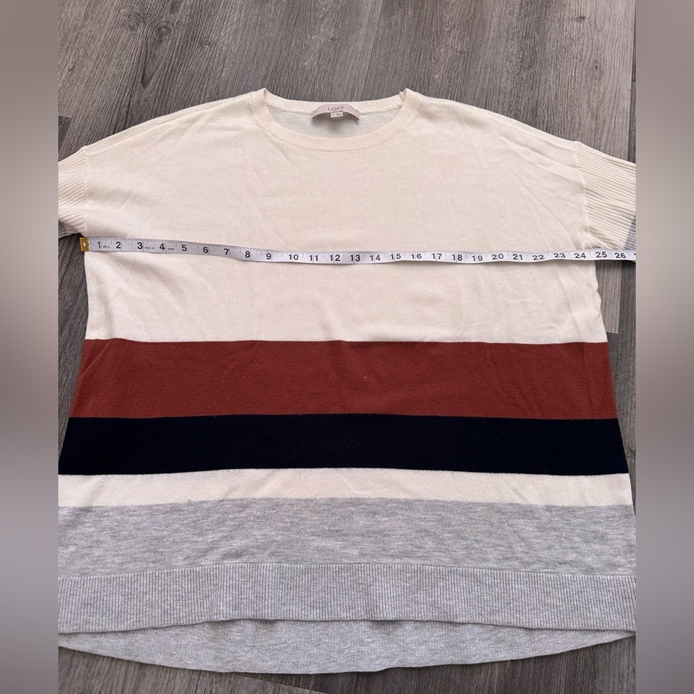 LOFT Tunic Colorblock Striped Sweater - Picture 7 of 8